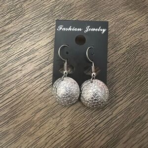 Silver dangle earrings - simple elegance - stamped metals